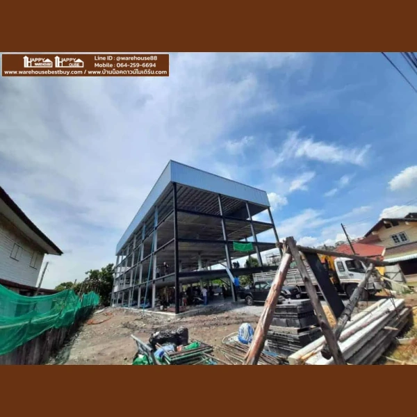 Update ติดตั้งอาคาร 4 ชั้น นนทบุรี ก่อนส่งมอบอาคาร อาคารสำนักงาน 4 ชั้น 16×36×14.5 m. ราคาโครงสร้าง 13 ล้านบาท