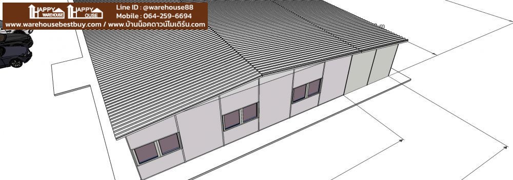 เริ่มติดตั้งออฟฟิศสำเร็จรูป โครงสร้าง HW-C ขนาด 12x96x3 เมตร ราคา 4.2 ล้านบาท อ.ปากช่อง จ.นครราชสีมา www.warehousebestbuy.com