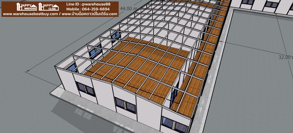 เริ่มติดตั้งออฟฟิศสำเร็จรูป โครงสร้าง HW-C ขนาด 12x96x3 เมตร ราคา 4.2 ล้านบาท อ.ปากช่อง จ.นครราชสีมา www.warehousebestbuy.com