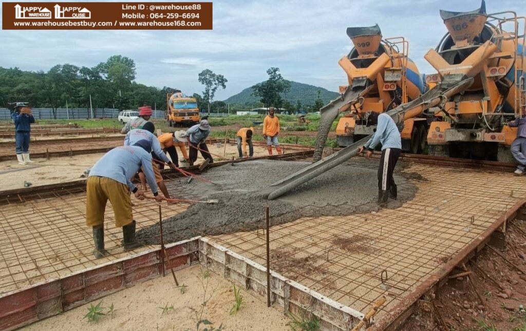 เริ่มงาน PP-002 ลพบุรี: เริ่มงานเทพื้น การเตรียมพร้อมเพื่อรับโครงสร้างอาคารและโครงสร้างเหล็ก รับสร้างโรงงาน