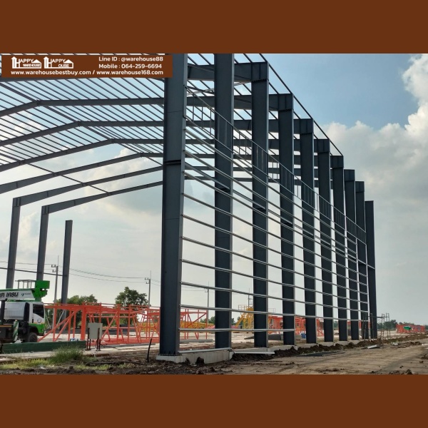 โกดังสำเร็จรูป โครงสร้าง HW-HB ขนาด 46x150x18.40 เมตร รวมงานฐานรากเข็มตอก งานคอนกรีตพื้นวางบนดิน รับสร้างโรงงาน(PP-020) product 224 1664003000 9891