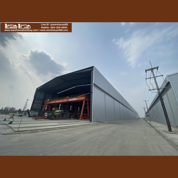 โกดังสำเร็จรูป โครงสร้าง HW-HB ขนาด 46x150x18.40 เมตร รวมงานฐานรากเข็มตอก งานคอนกรีตพื้นวางบนดิน รับสร้างโรงงาน(PP-020) product 224 1679017310 1711